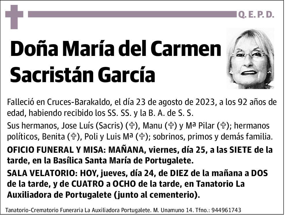 María del Carmen Sacristán García