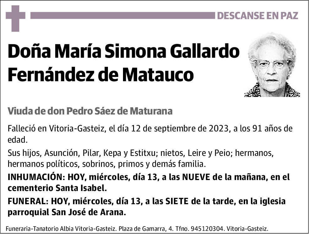 María Simona Gallardo Fernández de Matauco