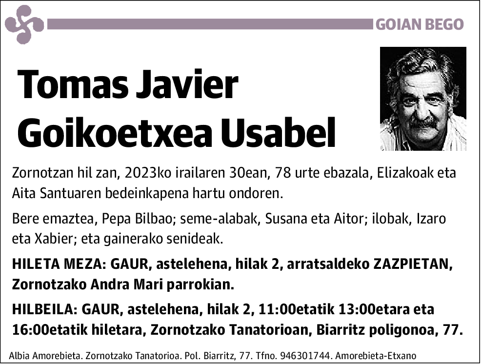 Tomas Javier Goikoetxea Usabel