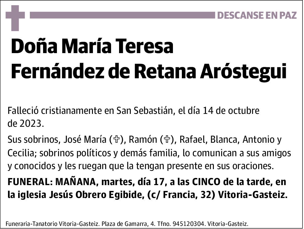 María Teresa Fernández de Retana Aróstegui