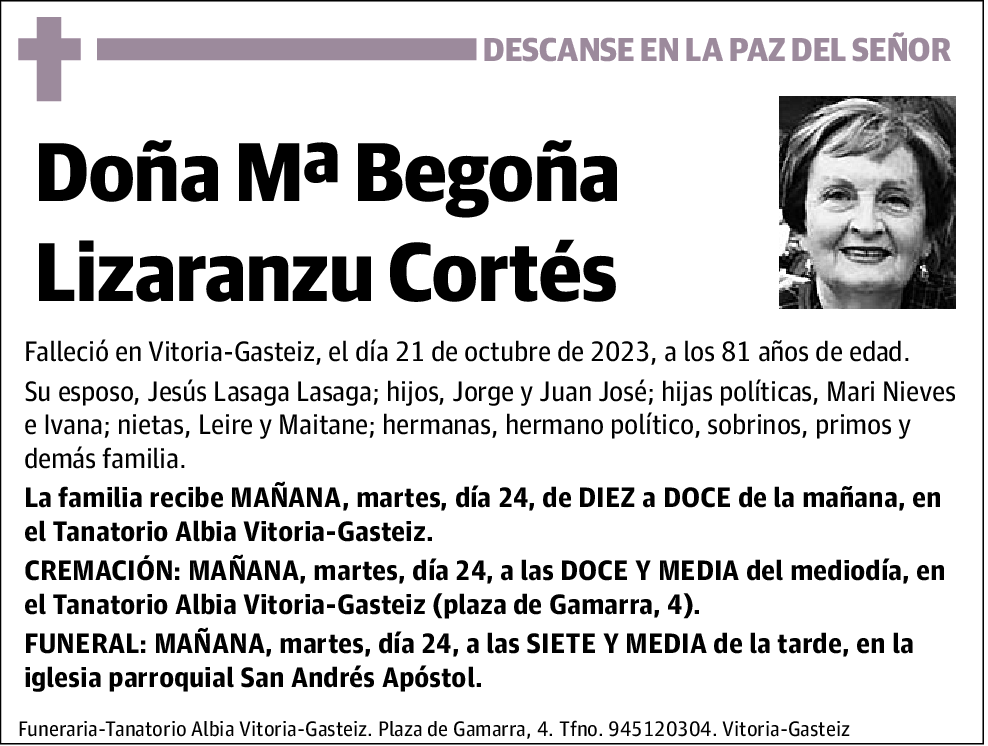 Mª Begoña Lizaranzu Cortés