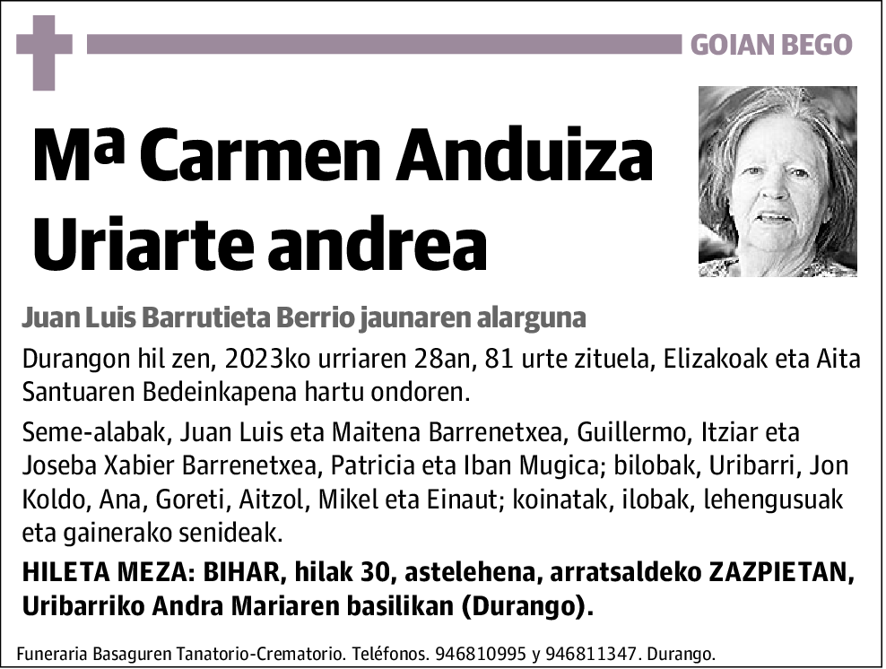Mª Carmen Anduiza Uriarte