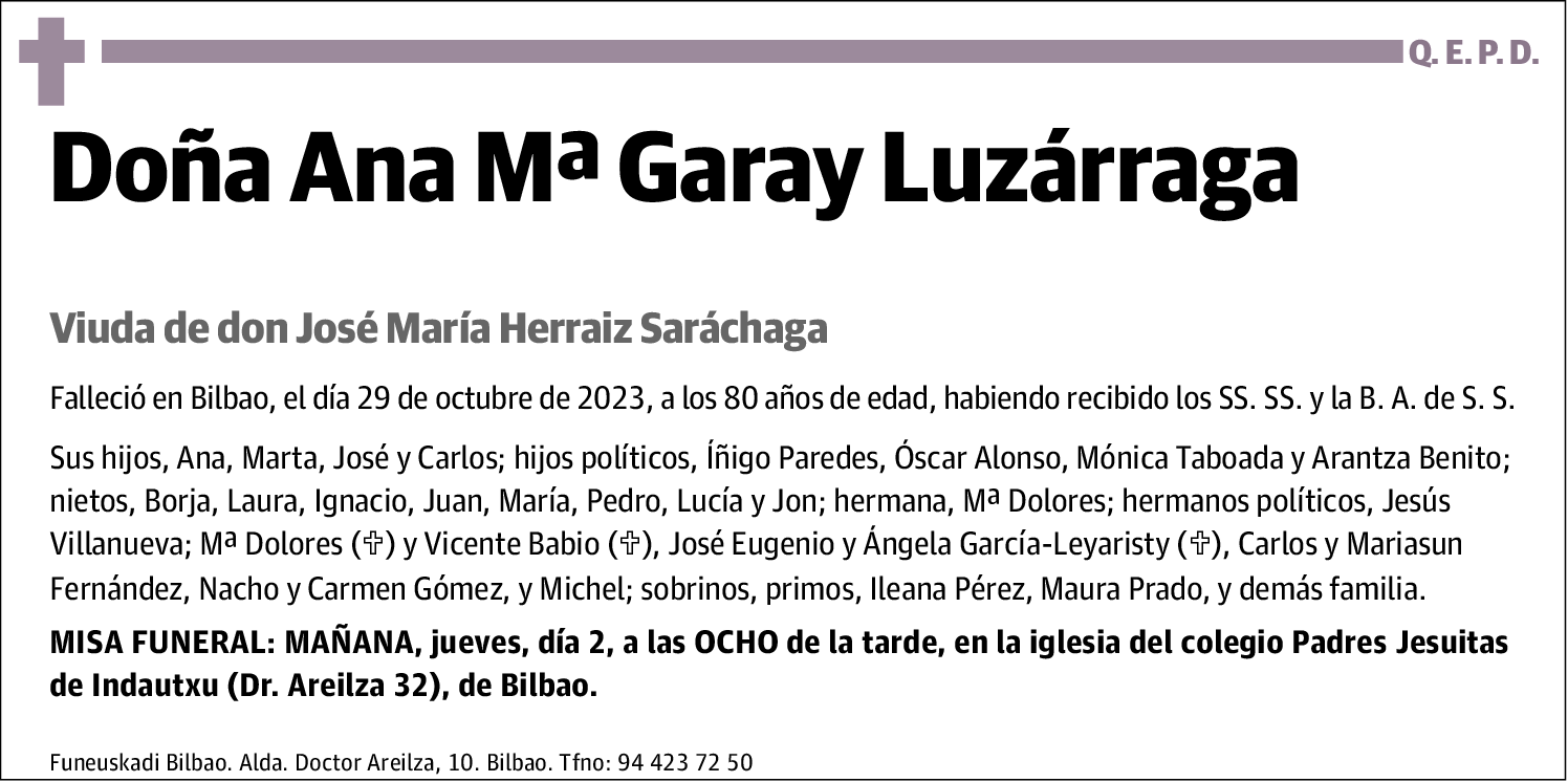 Ana Mª Garay Luzárraga
