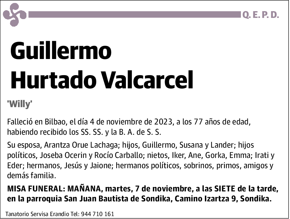 Guillermo Hurtado Valcarcel