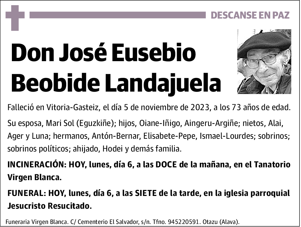 José Eusebio Beobide Landajuela