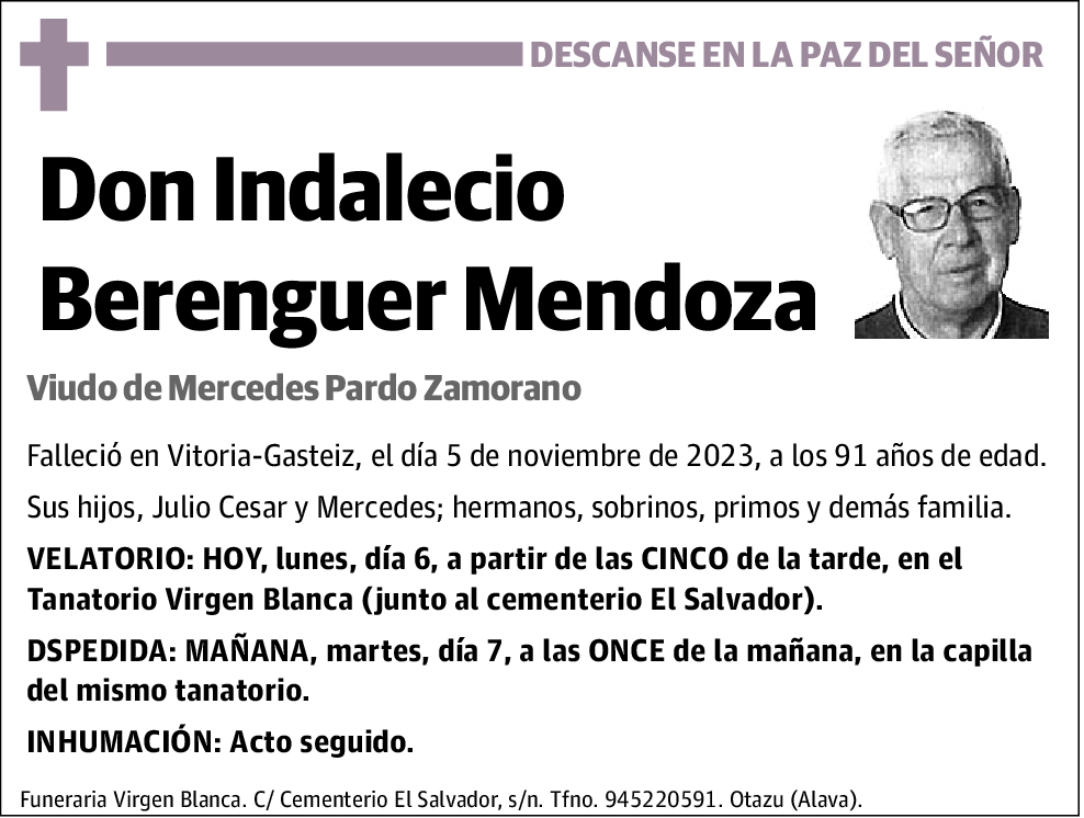 Indalecio Berenguer Mendoza