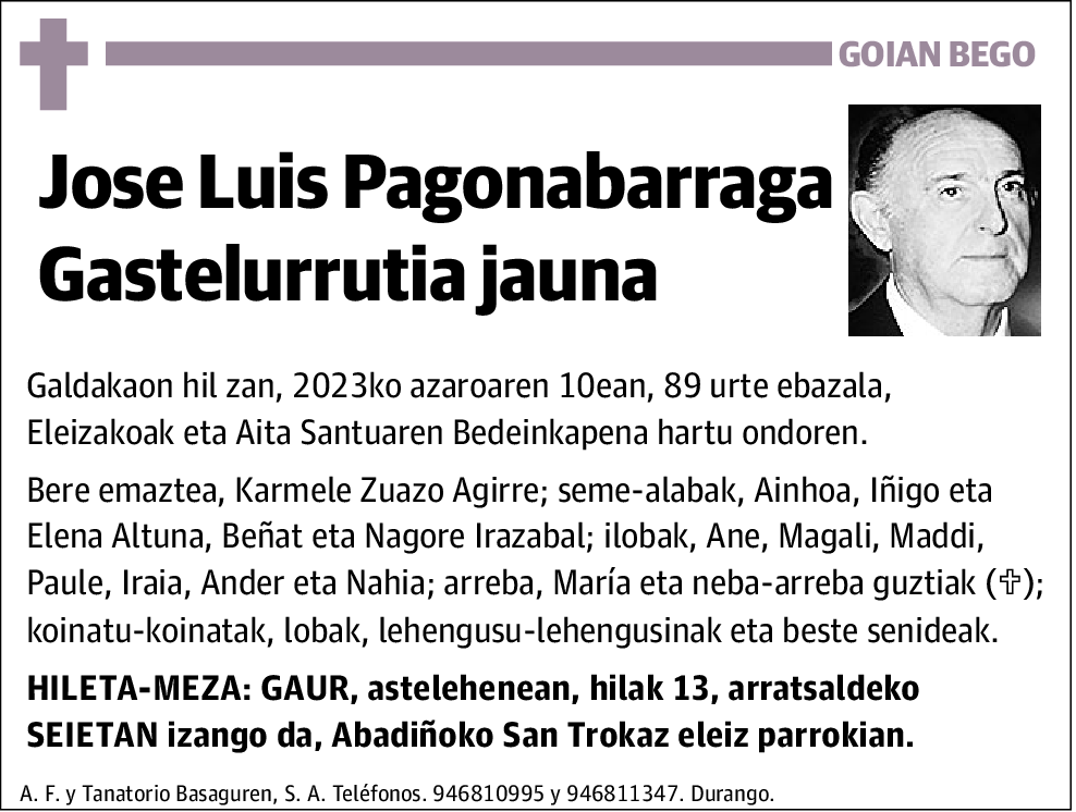Jose Luis Pagonabarraga Gastelurrutia