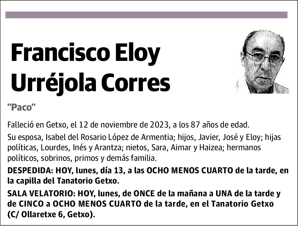 Francisco Eloy Urréjola Corres