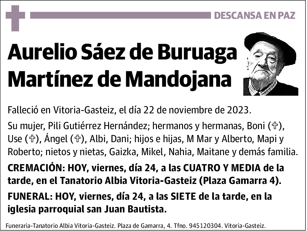 Aurelio Saéz de Buruaga Martínez de Mandojana