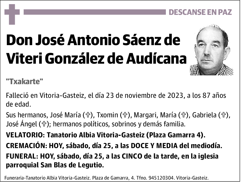 José Antonio Sáenz de Viteri González de Audícana