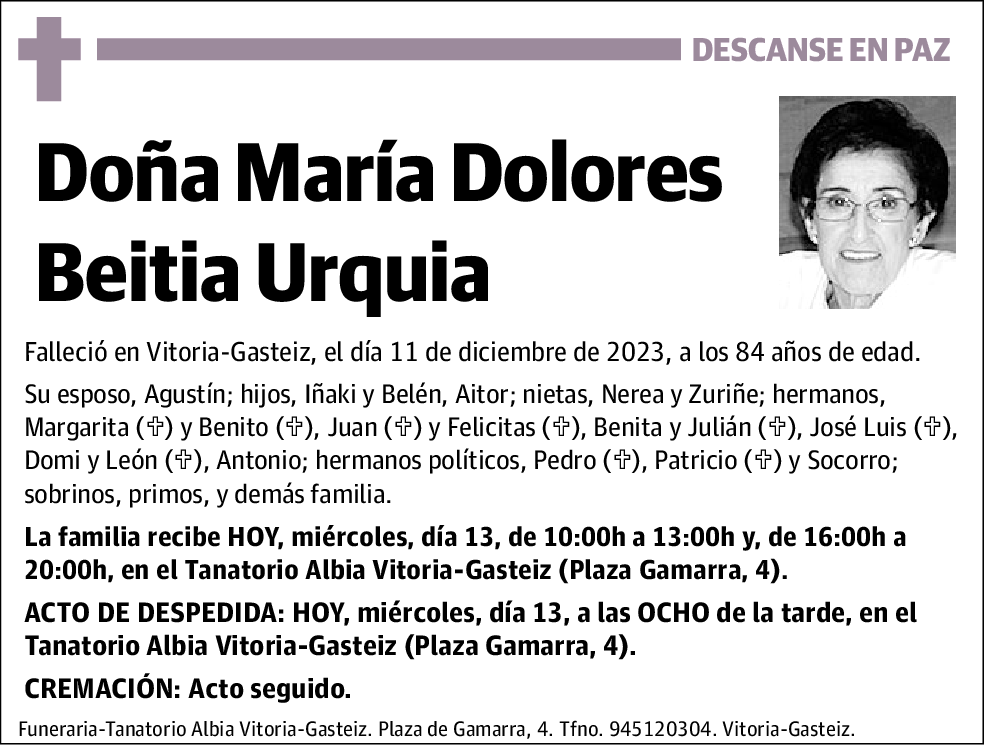 Mª Dolores Beitia Urquía