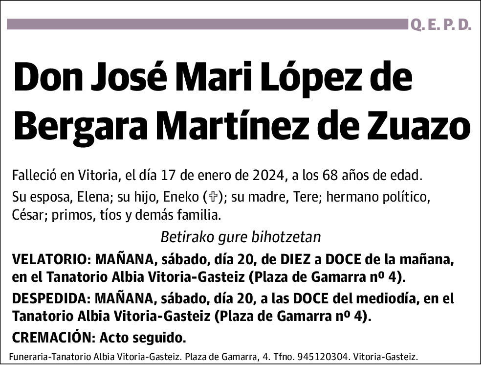 José Mari López de Bergara Martínez de Zuazo