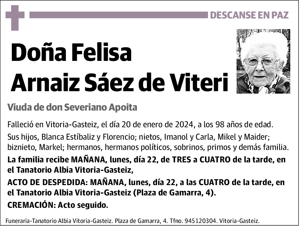 Felisa Arnaiz Sáez de Viteri