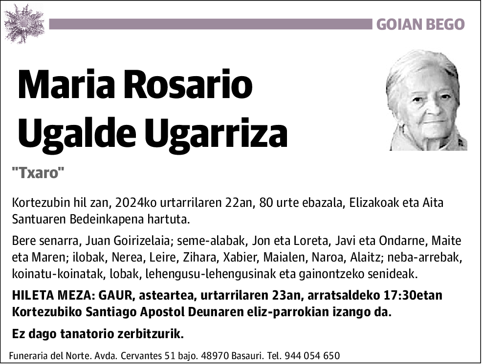 María Rosario Ugalde Ugarriza