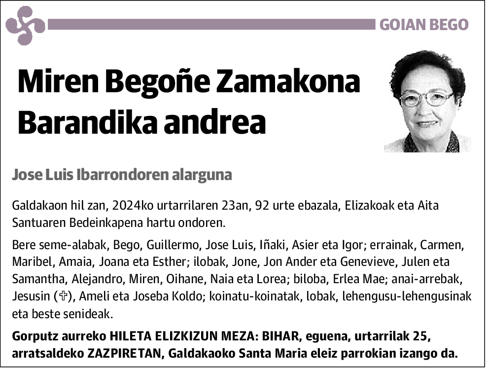 Miren Begoñe Zamakona Barandika