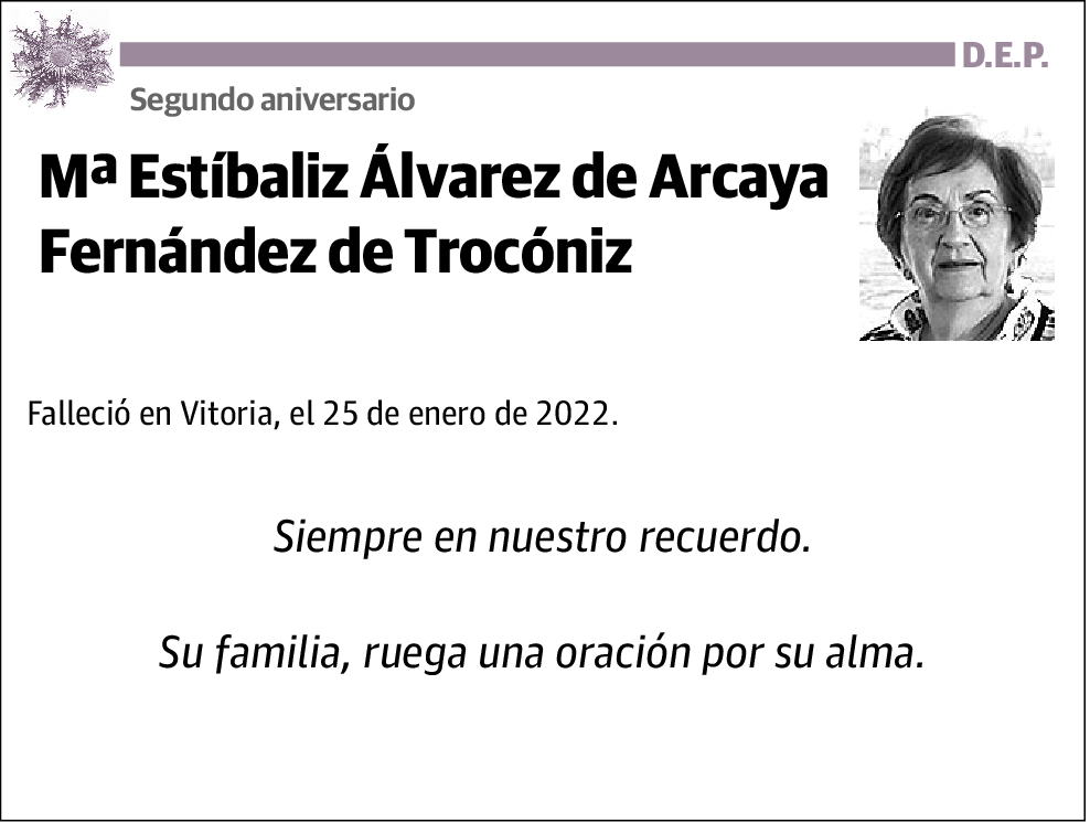 Mª Estibaliz Alvarez de Arcaya Fernandez de Troconiz