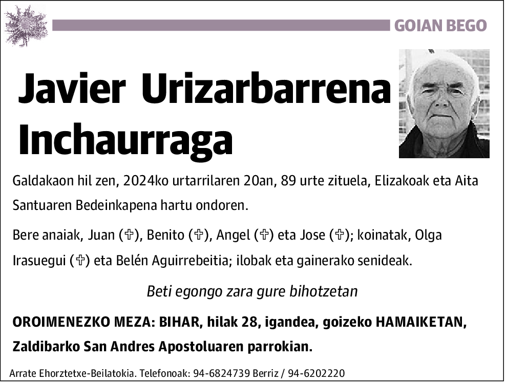 Javier Urizarbarrena Inchaurraga