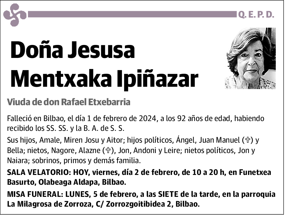 Jesusa Mentxaka Ipiñazar
