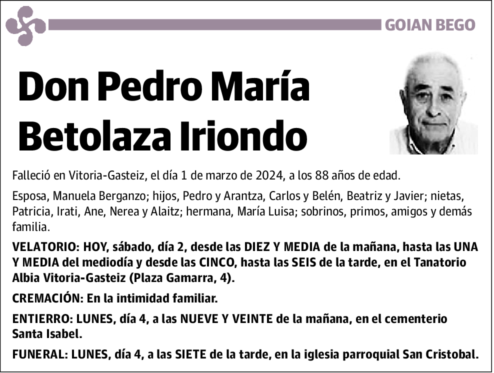 Pedro María Betolaza Iriondo