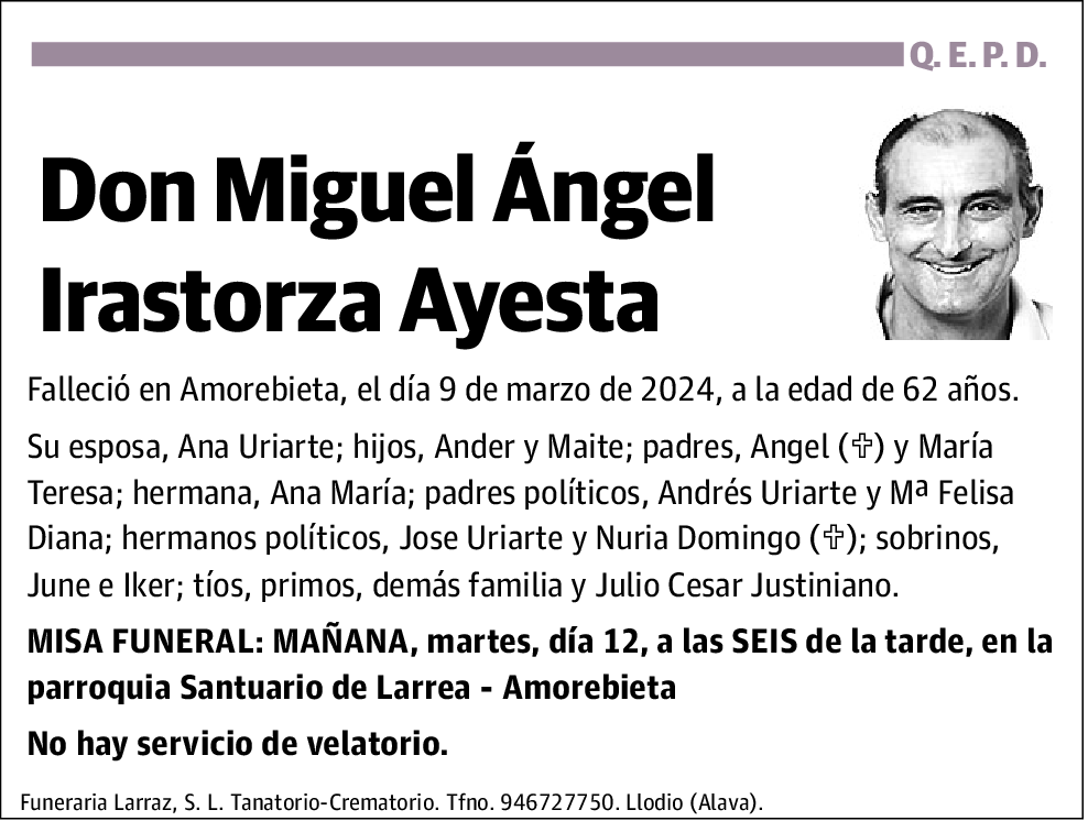 Miguel Angel Irastorza Ayesta