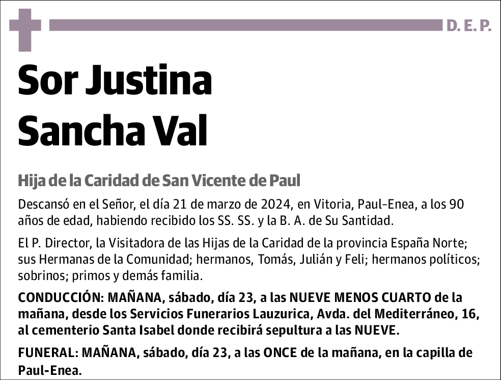 Justina Sancha Val