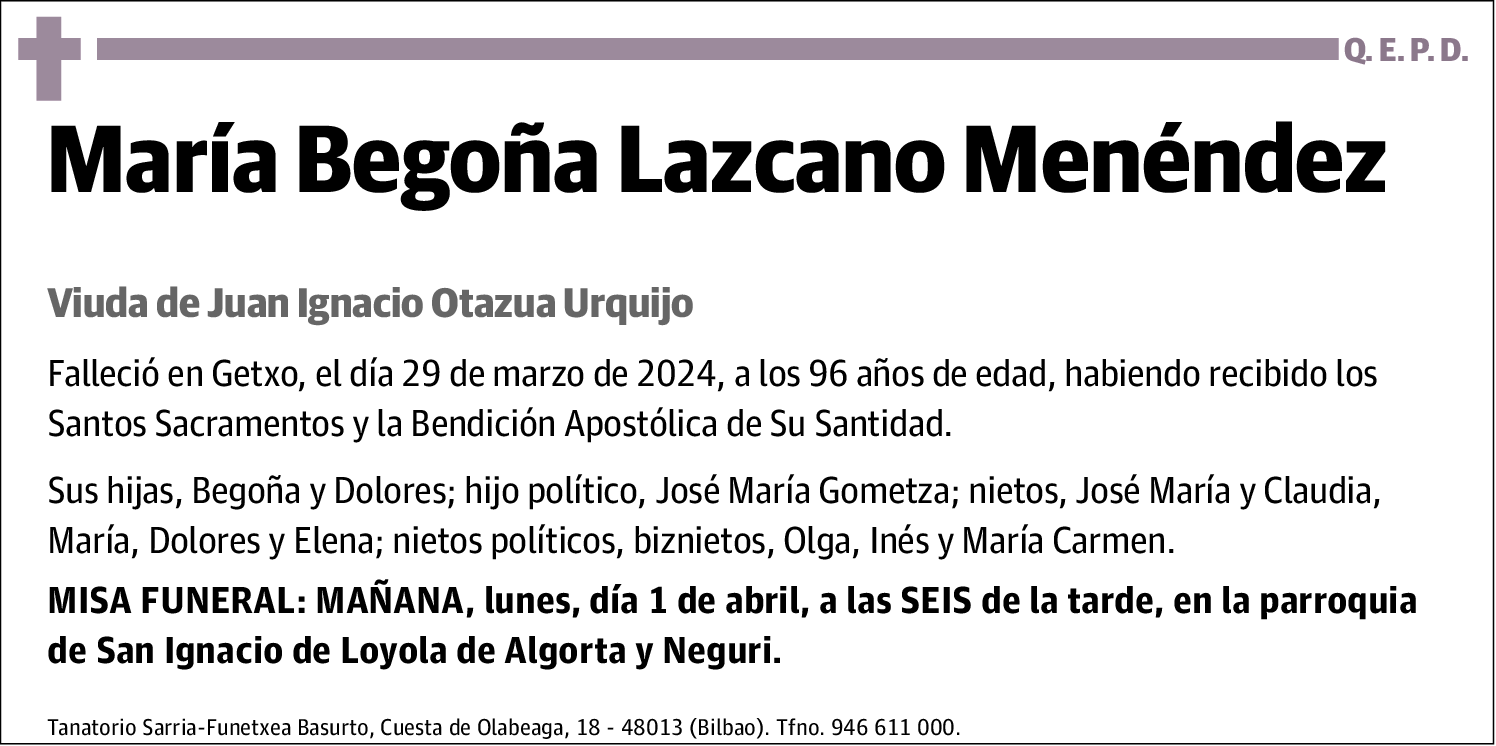 María Begoña Lazcano Menéndez