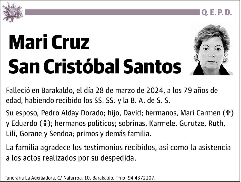 Mari Cruz San Cristóbal Santos