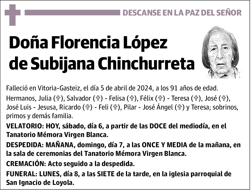 Florencia López de Subijana Chinchurreta