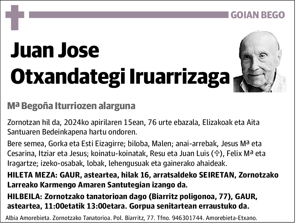 Juan Jose Otxandategi Iruarrizaga