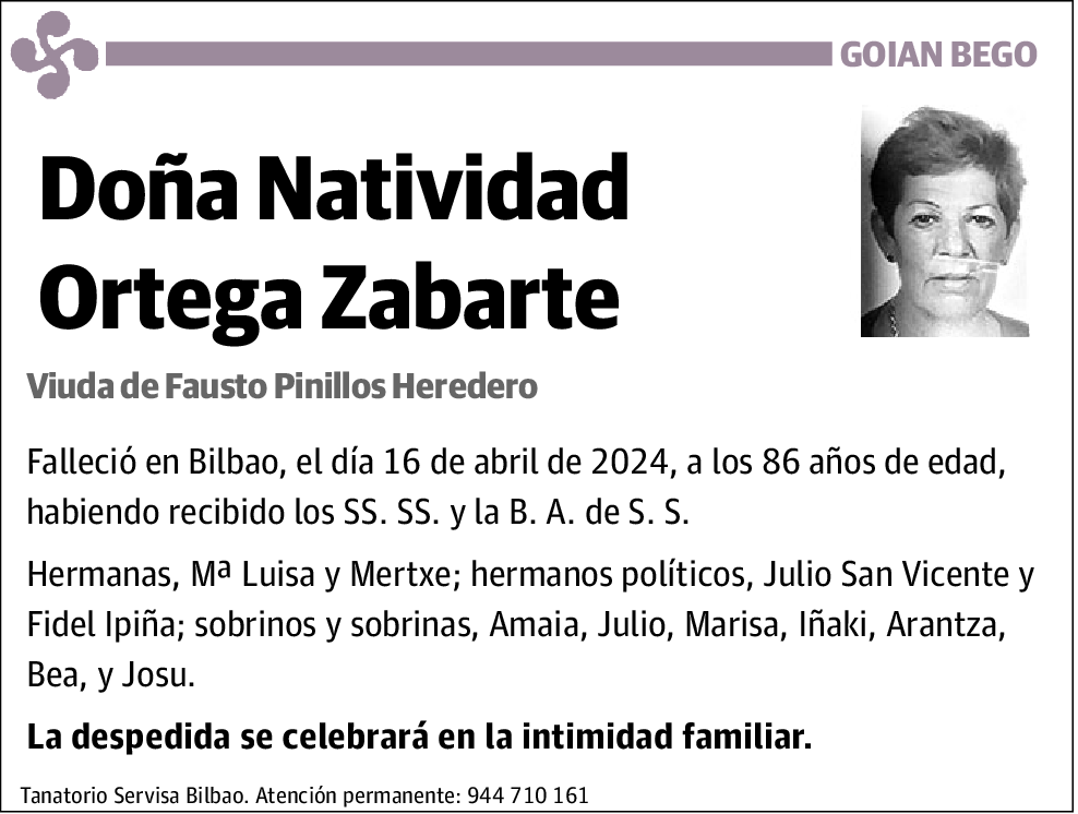 Natividad Ortega Zabarte