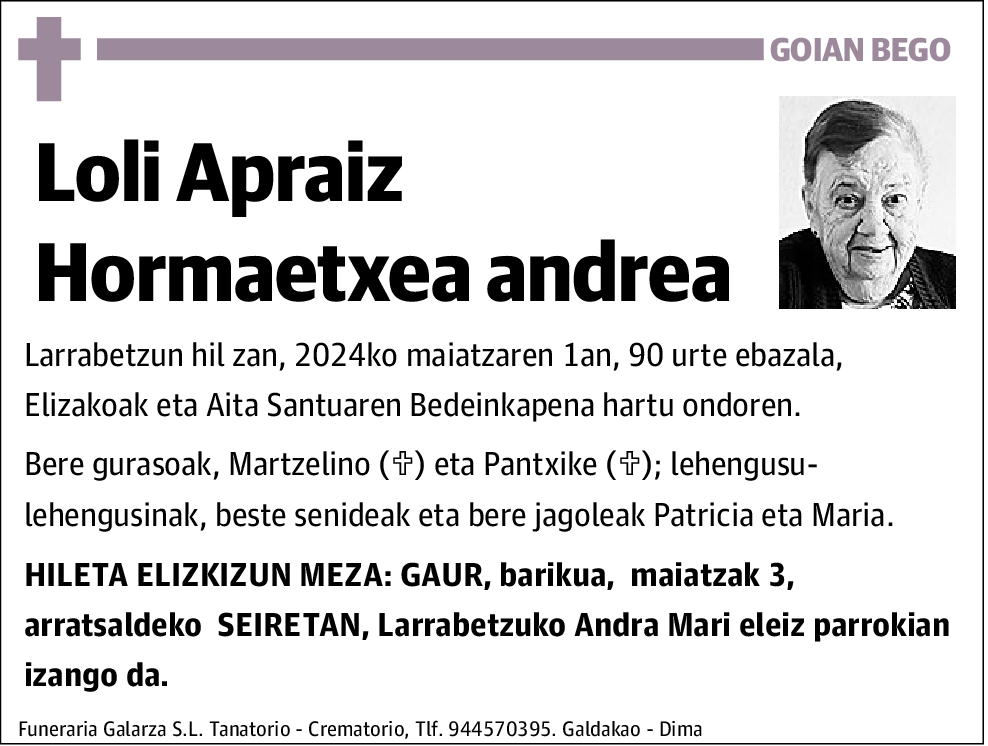 Loli Apraiz Hormaetxea