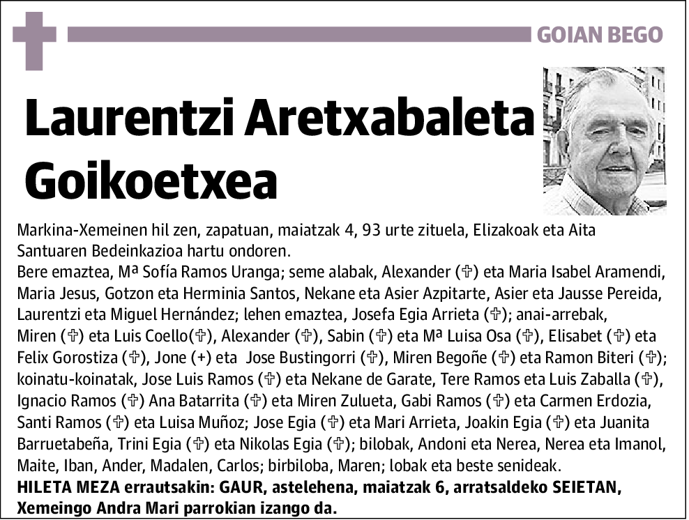 Laurentzi Aretxabaleta Goikoetxea