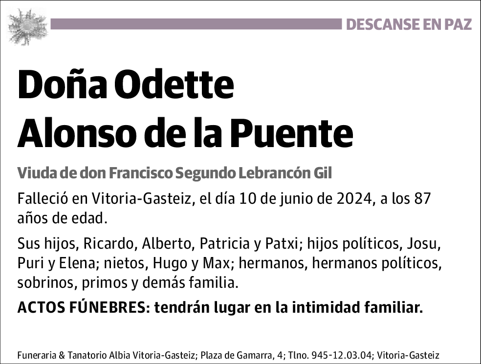 Odette Alonso De La Puente