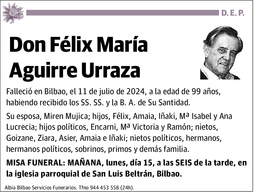 Félix María Aguirre Urraza