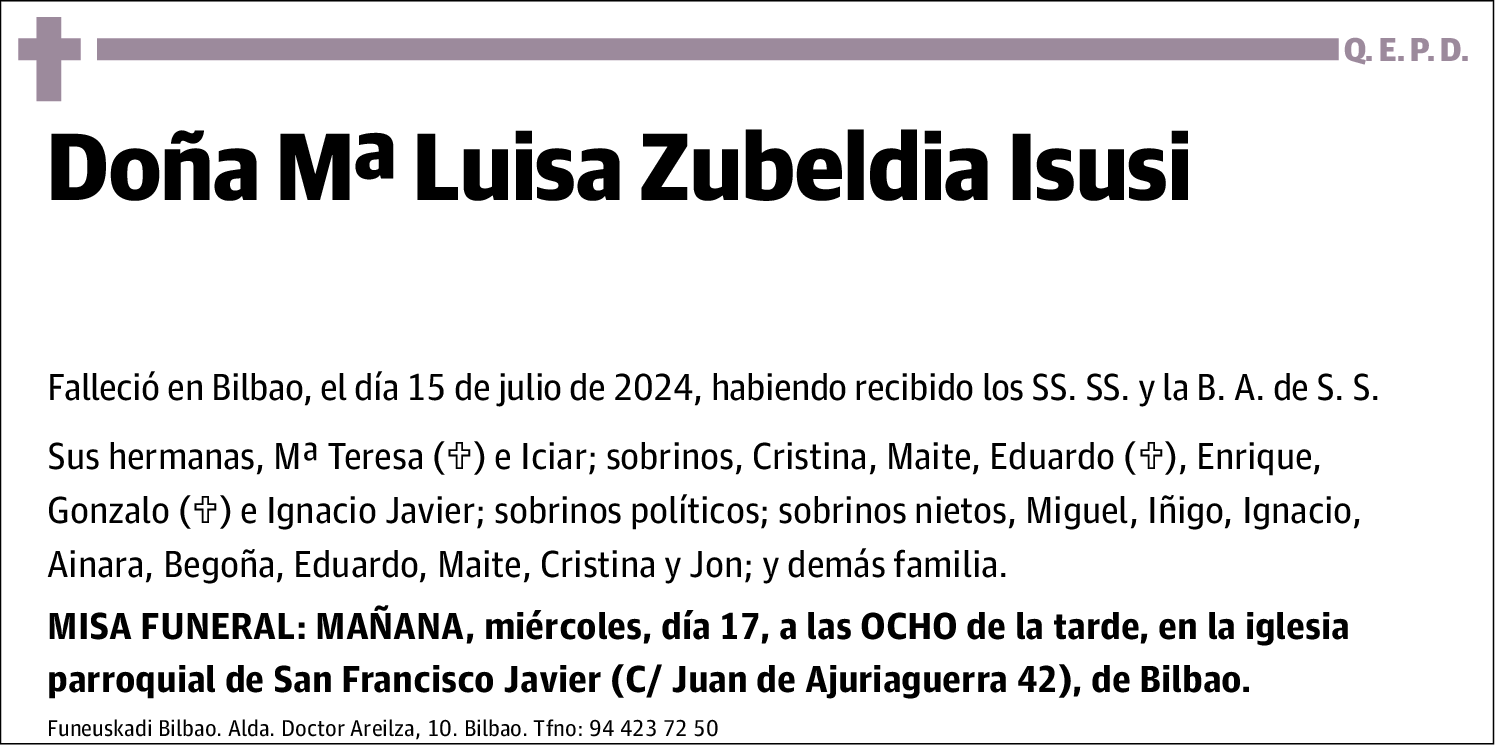 Mªluisa Zubeldia Isusi