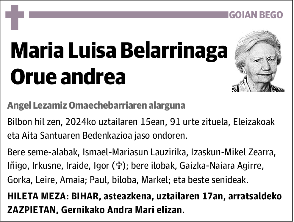 Maria Luisa Belarrinaga Orue