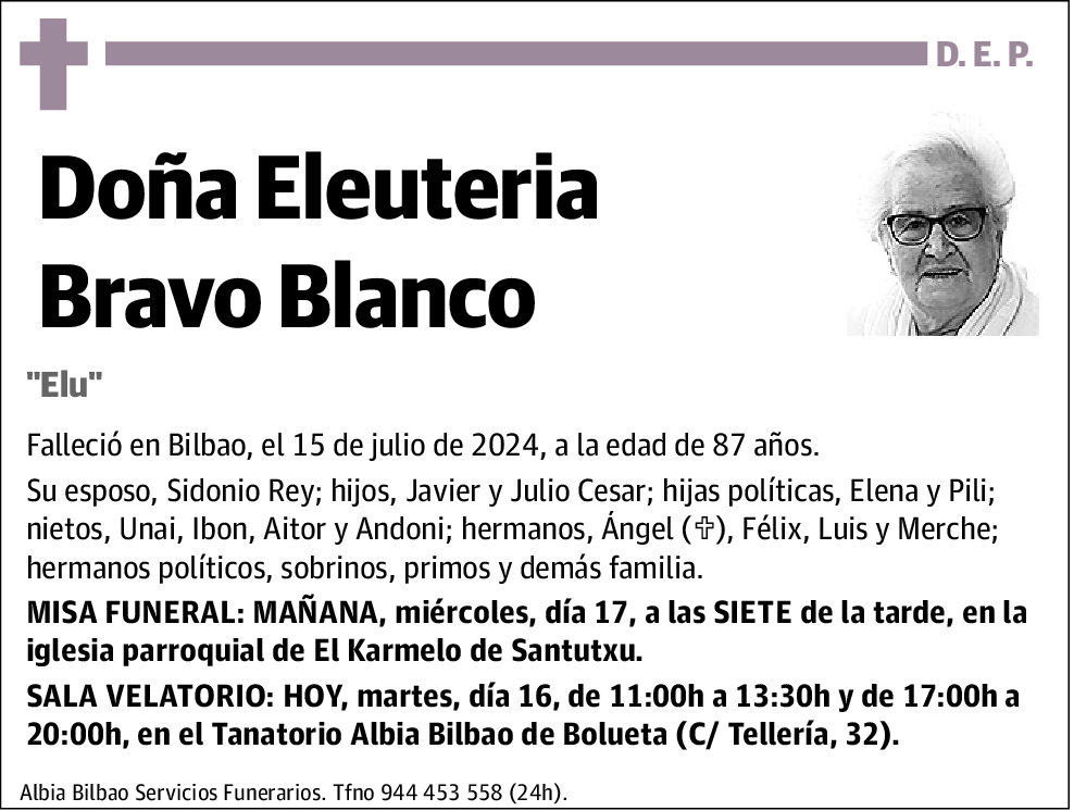 Eleuteria Bravo Blanco