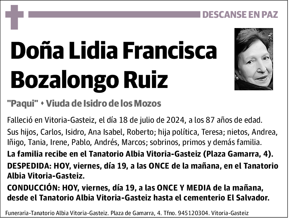 Lidia Francisca Bozalongo Ruiz