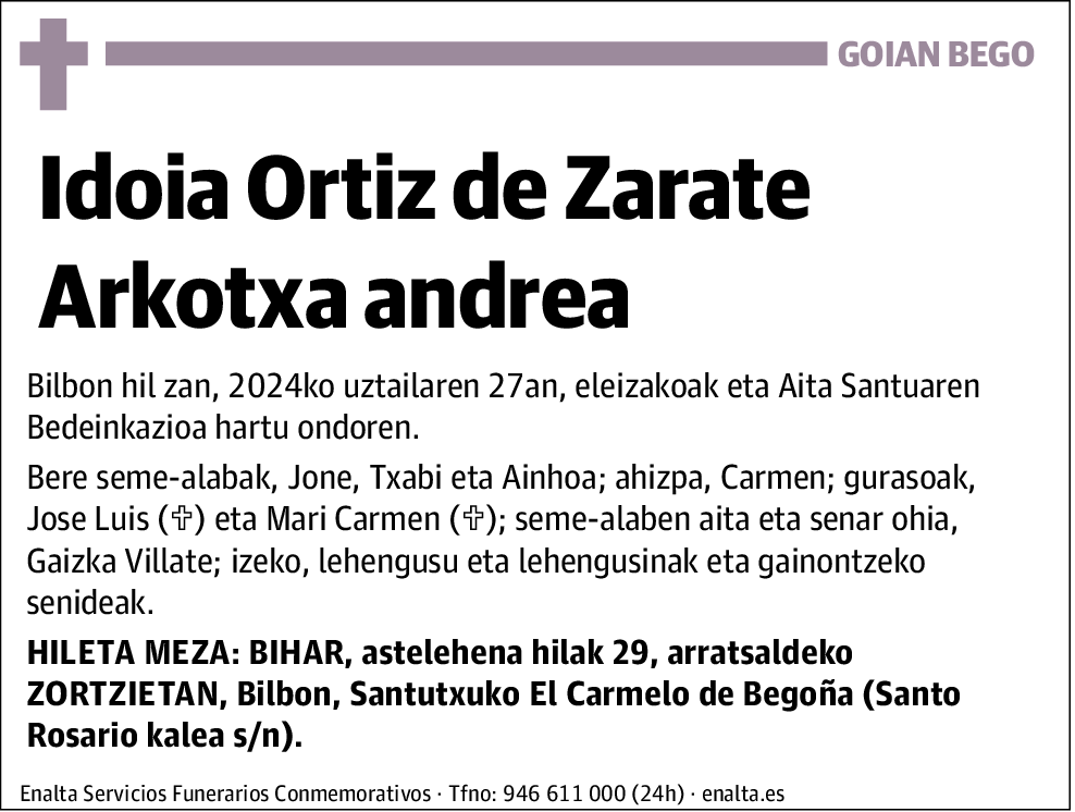 Idoia Ortiz de Zarate Arkotxa
