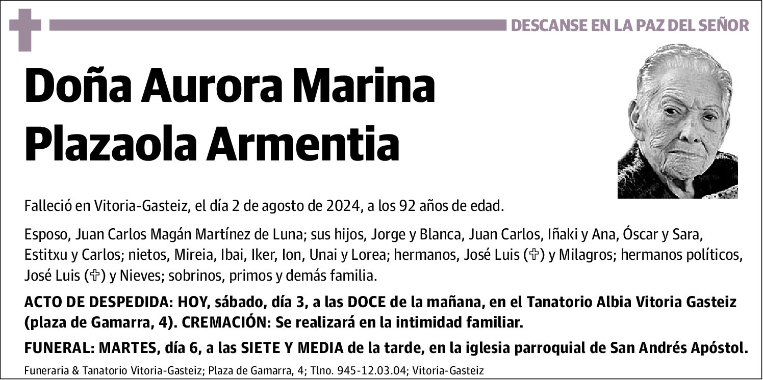 Aurora Marina Plazaola Armentia