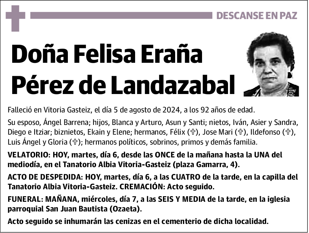 Felisa Eraña Pérez de Landazabal