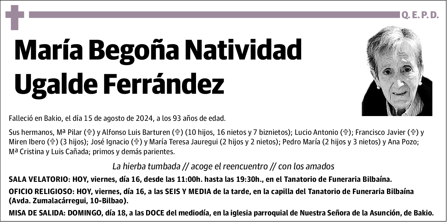 María Begoña Natividad Ugalde Ferrández