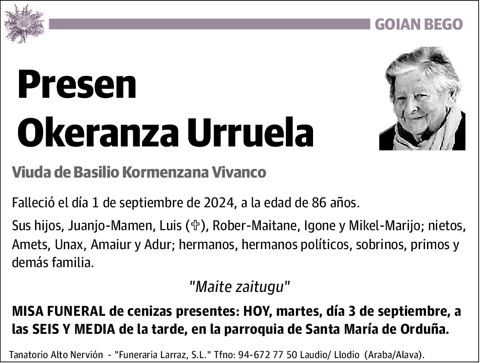 Presen Okeranza Urruela