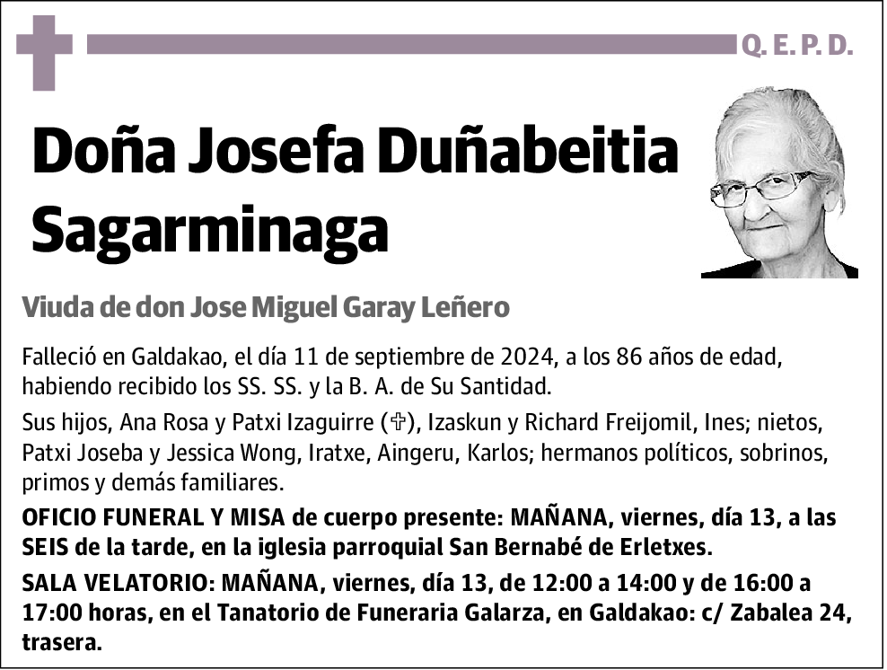 Josefa Duñabeitia Sagarminaga