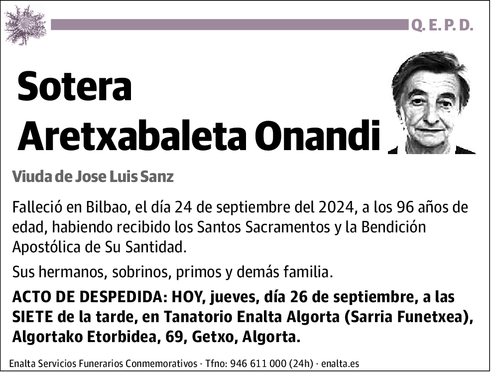 Sotera Aretxabaleta Onandi
