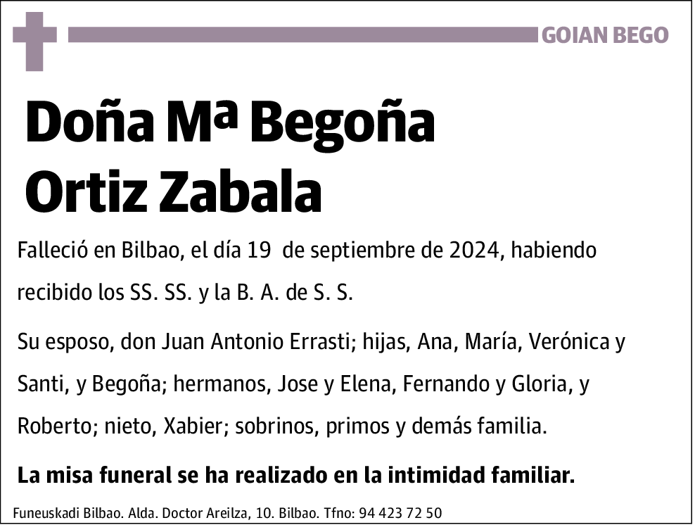 Mª Begoña Ortiz Zabala