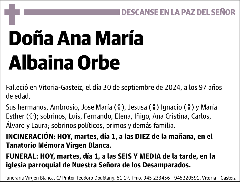 Ana María Albaina Orbe