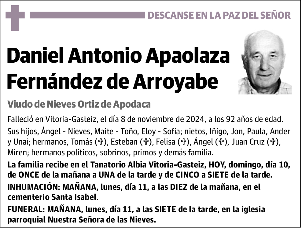 Daniel Antonio Apaolaza Fernández de Arroyabe