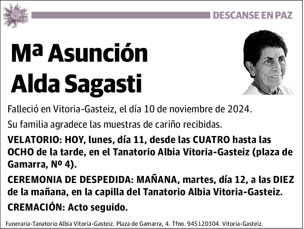 Mª Asunción Alda Sagasti