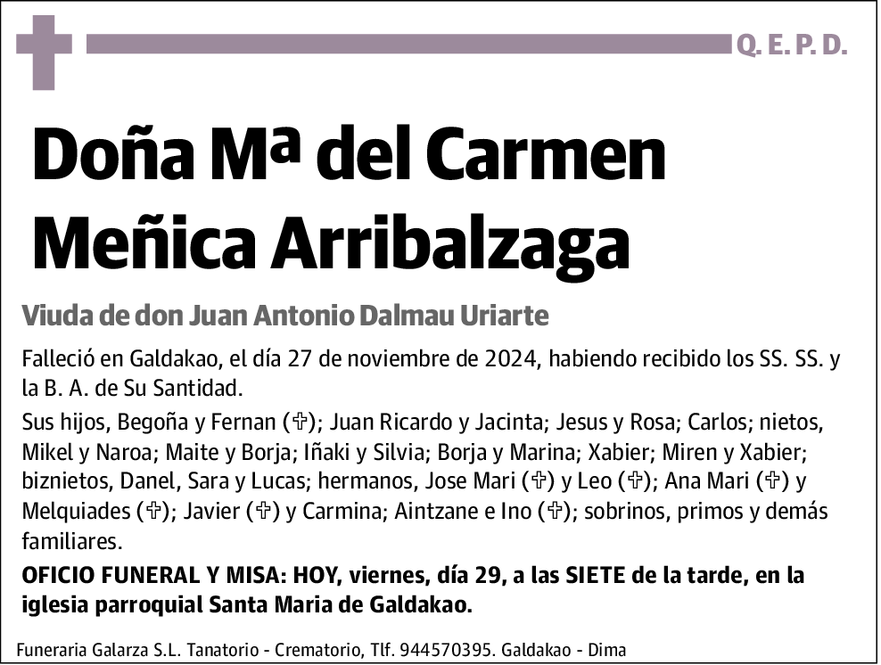 Mª Del Carmen Meñica Arribalzaga